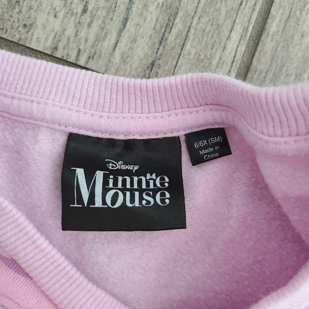 Disney Minnie Mouse pink allover print Sweatshirt size girls 6/6x small - Picture 7 of 9